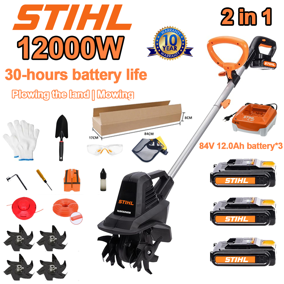 (Výdrž baterie 30 hodin) Pluh 12 000 W + lithiová baterie 84 V 12,0 Ah * 3 ks + rychlonabíječka * 1 ks + lopata * 1 ks + radlice pluhu * 4 ks + řezací kotouč * 1 ks + řezací lano * 1 ks + různé příslušenství