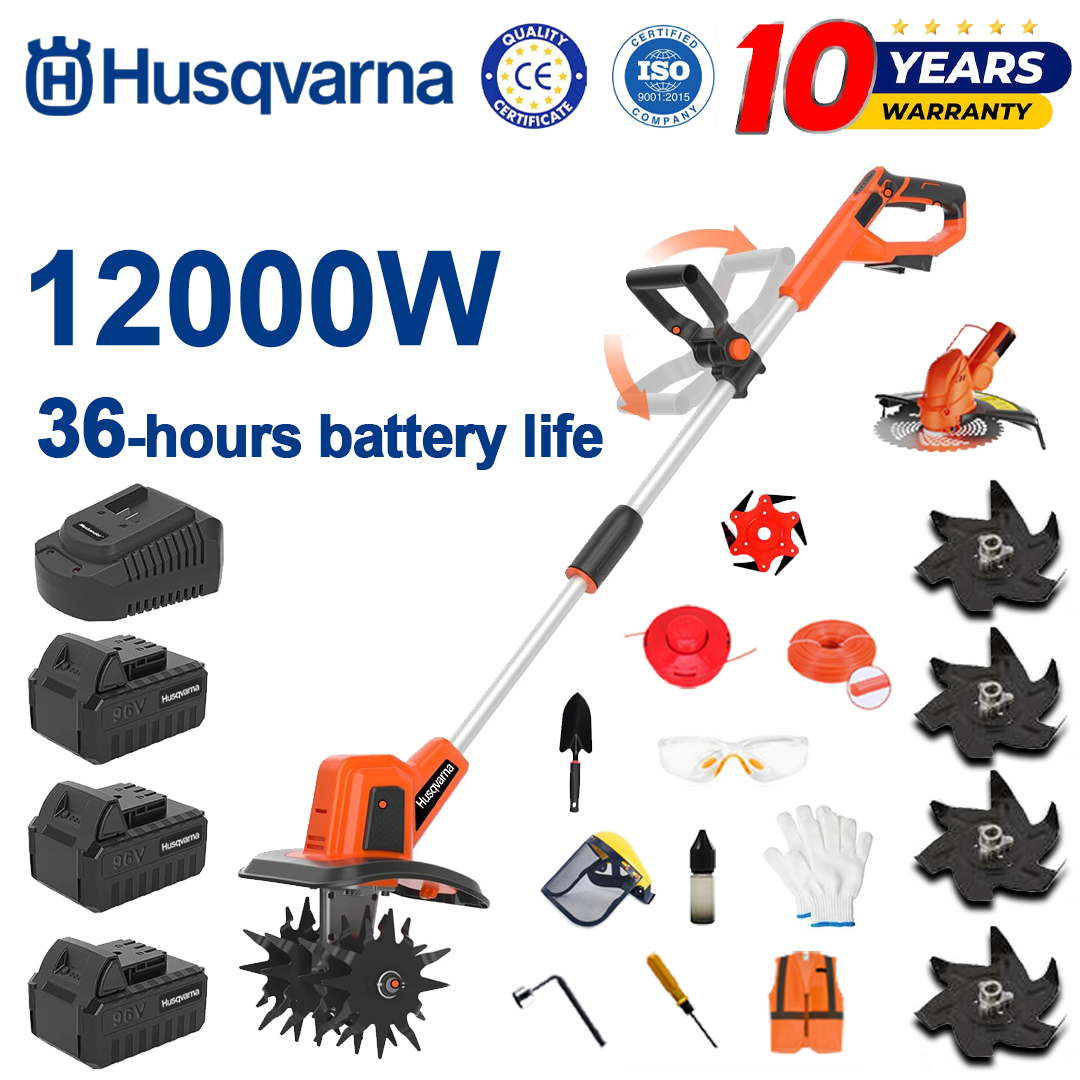 (Výdrž baterie 36 hodin) 12000W pluh + 96V lithiová baterie * 3 + žací hlava * 1 + rychlonabíječka * 1 + lopata * 1 + rovný nůž * 2 + list pluhu * 4 + pilový list ze slitiny * 1 + řezací nůž * 1+ žací lano*1+různé příslušenství