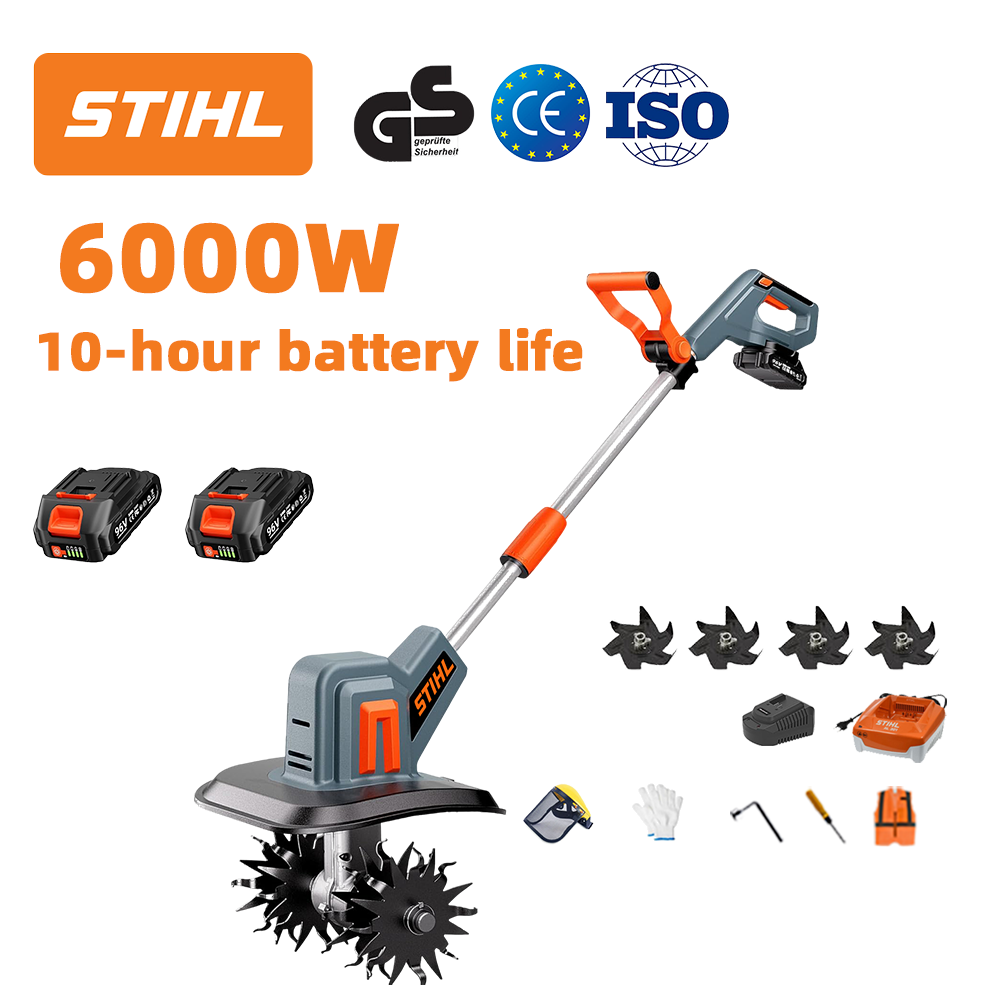 (Výdrž baterie: 10 hodin) Pluh 6000 W + lithiová baterie 96 V * 2 ks + rychlonabíječka * 1 ks + radlice pluhu * 4 ks + různé příslušenství